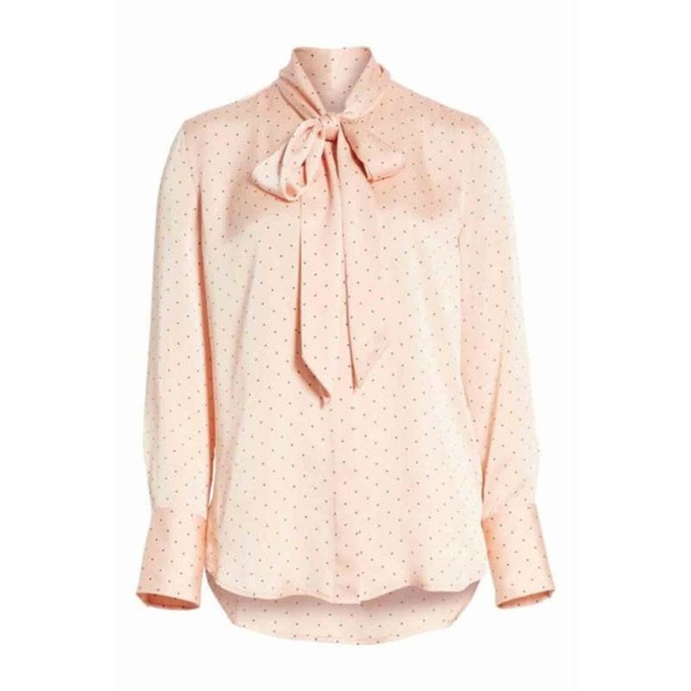 Equipment Luis polka dot silky bow tie blouse
